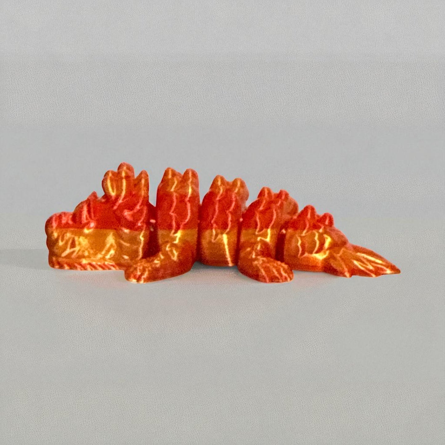 Baby Dragon Figurine Fiery Charm for Your Collection - Orange and Yellow Design