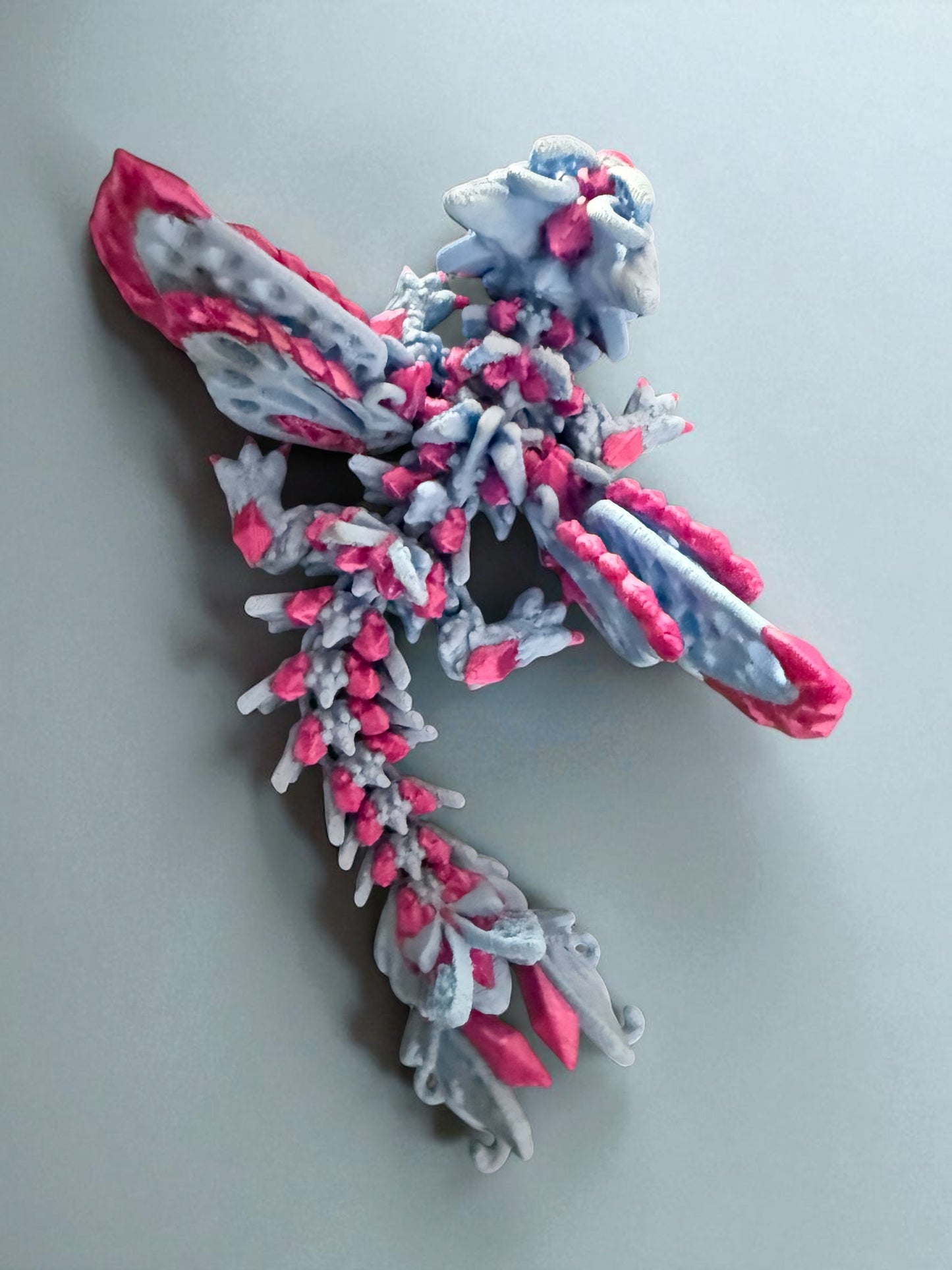 Rysuna the baby Wolf Dragon – Fully Articulated Collectible (Blue with Purple Accents, 4")