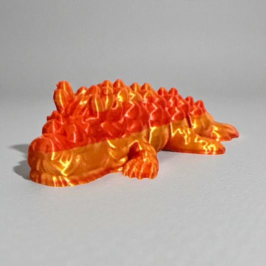 Baby Dragon Figurine Fiery Charm for Your Collection - Orange and Yellow Design