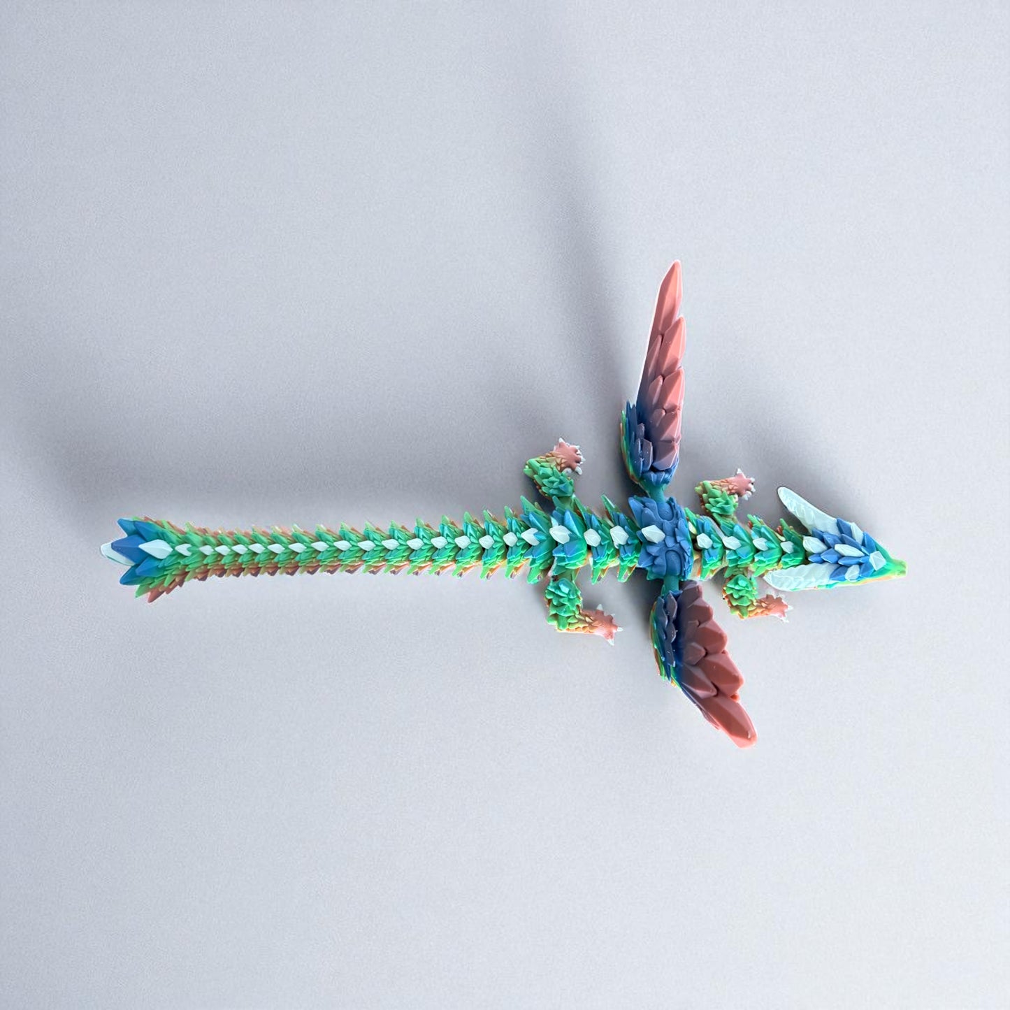 Rainbow Crystal Dragon – 3D Printed Articulated Figurine