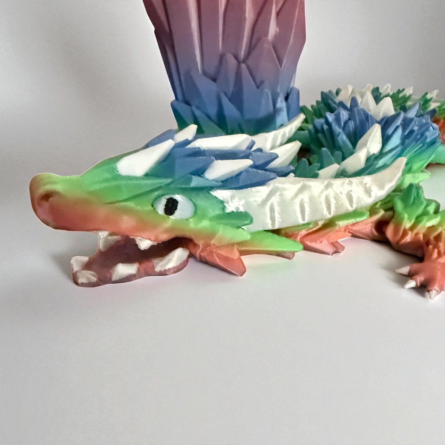 Rainbow Crystal Dragon – 3D Printed Articulated Figurine